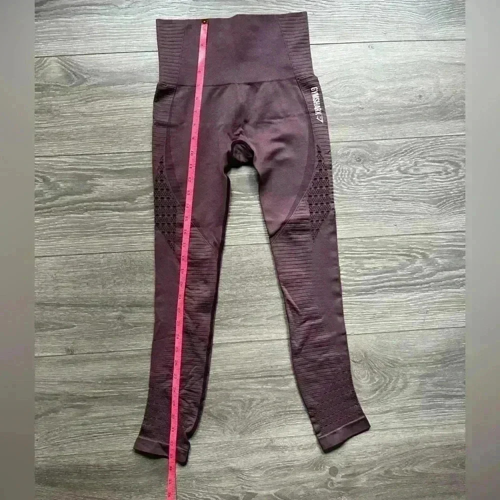 Gymshark Purple Energy Workout Active Yoga Leggings Cut Out High Waist Womens XS - Picture 7 of 10